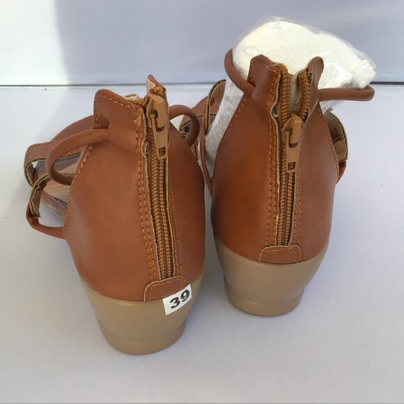 Gladiator Wedge Women's Sandal Brown size 7M - Picture 4 of 5